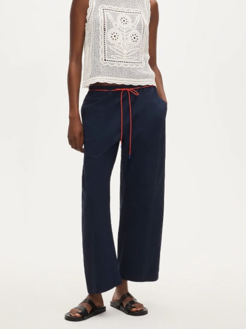 J crew navy Luna pant with removable paracord